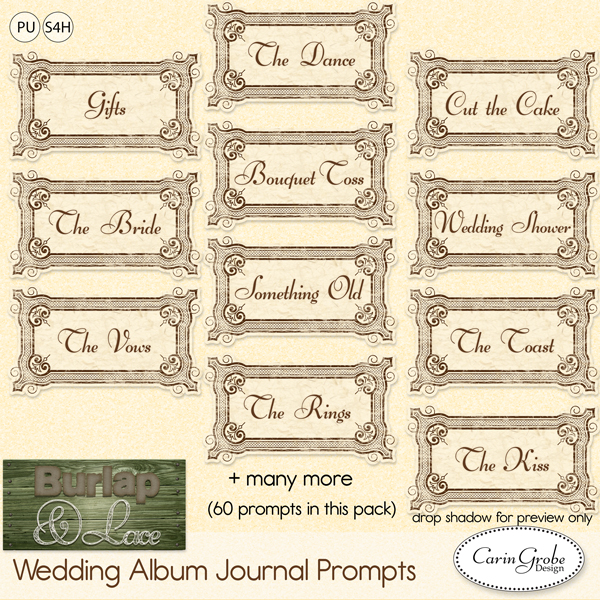 Burlap and Lace Wedding Journal Prompts