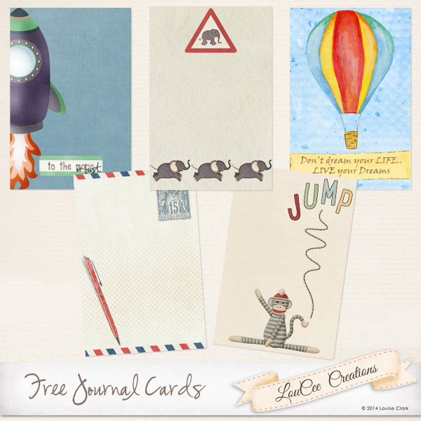 Set of 5 FREE Journal Cards