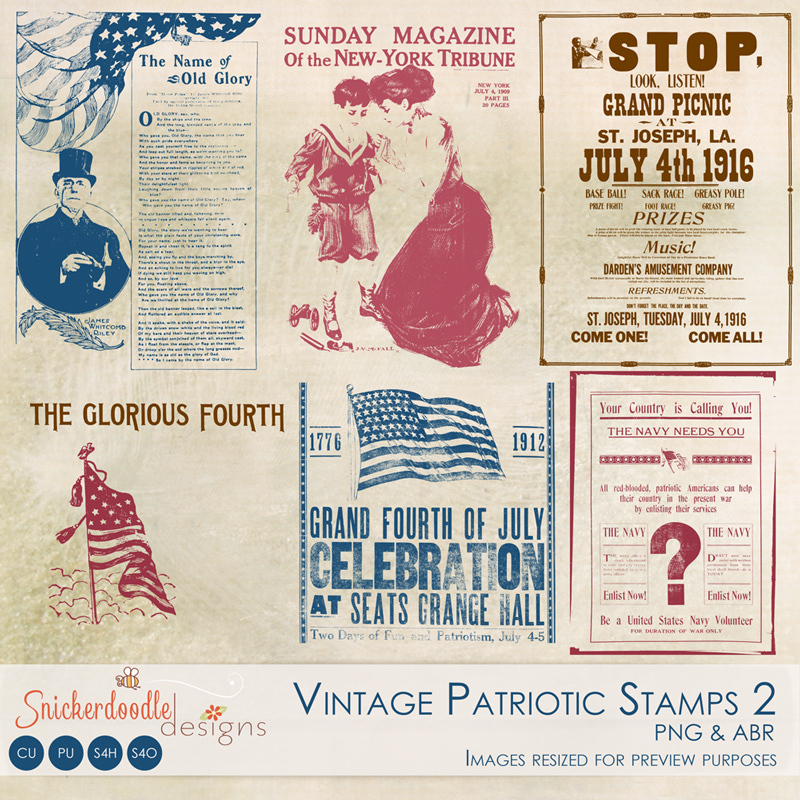 Vintage Patriotic Stamps 2
