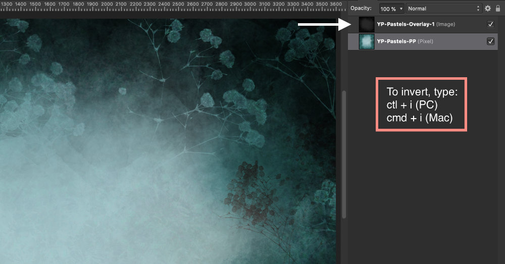 Import a page overlay and then invert the color